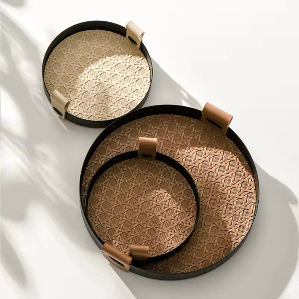 Nordisch inspiriertes Rattan-Weave Tablett