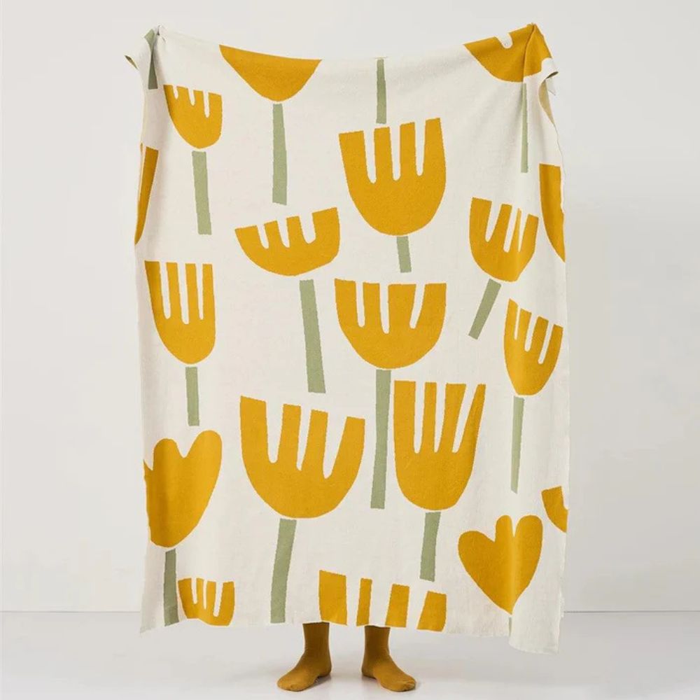 Frühlings-Tulpen Floral Strickdecke