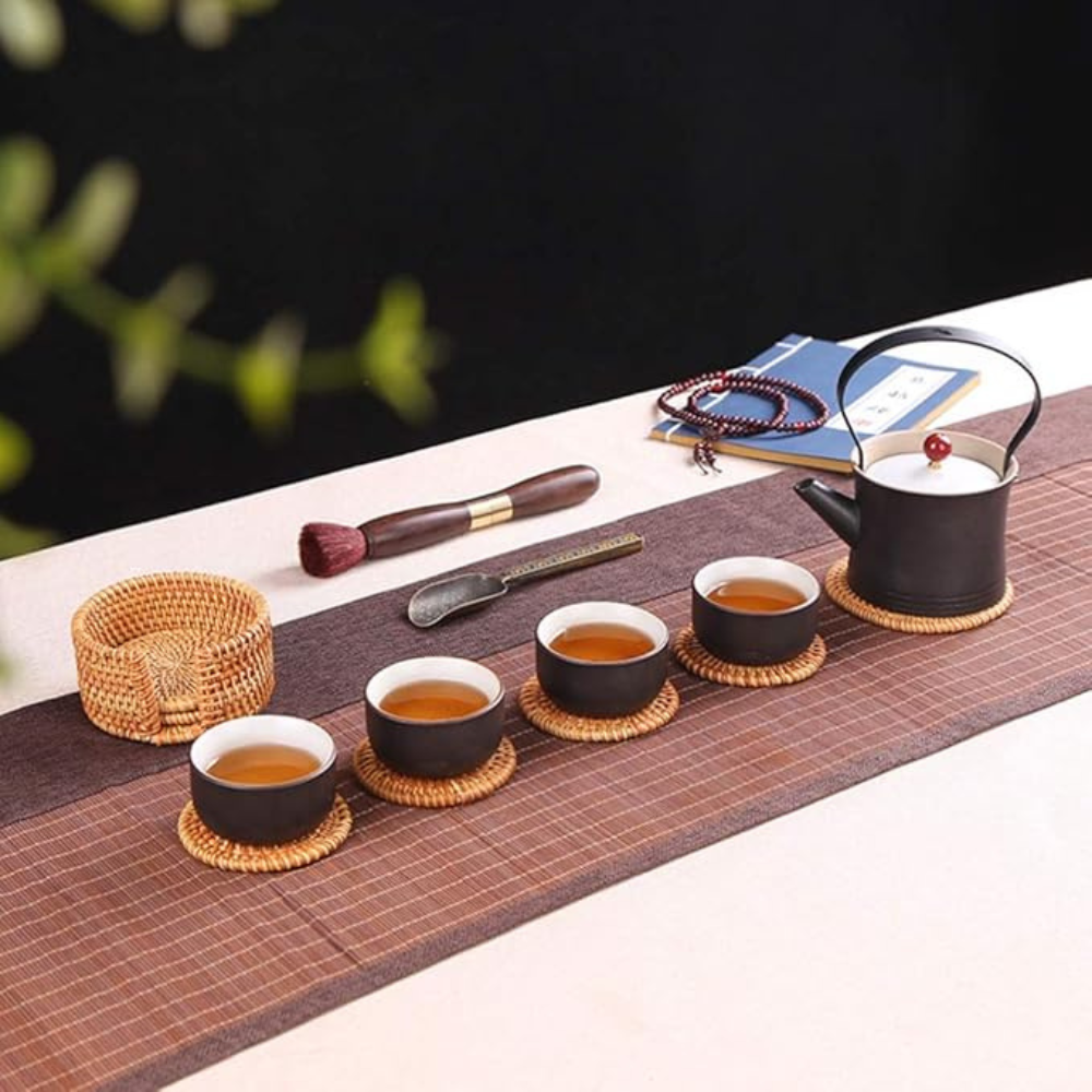 Handgefertigter Rattan-Untersetzer | 6er Set