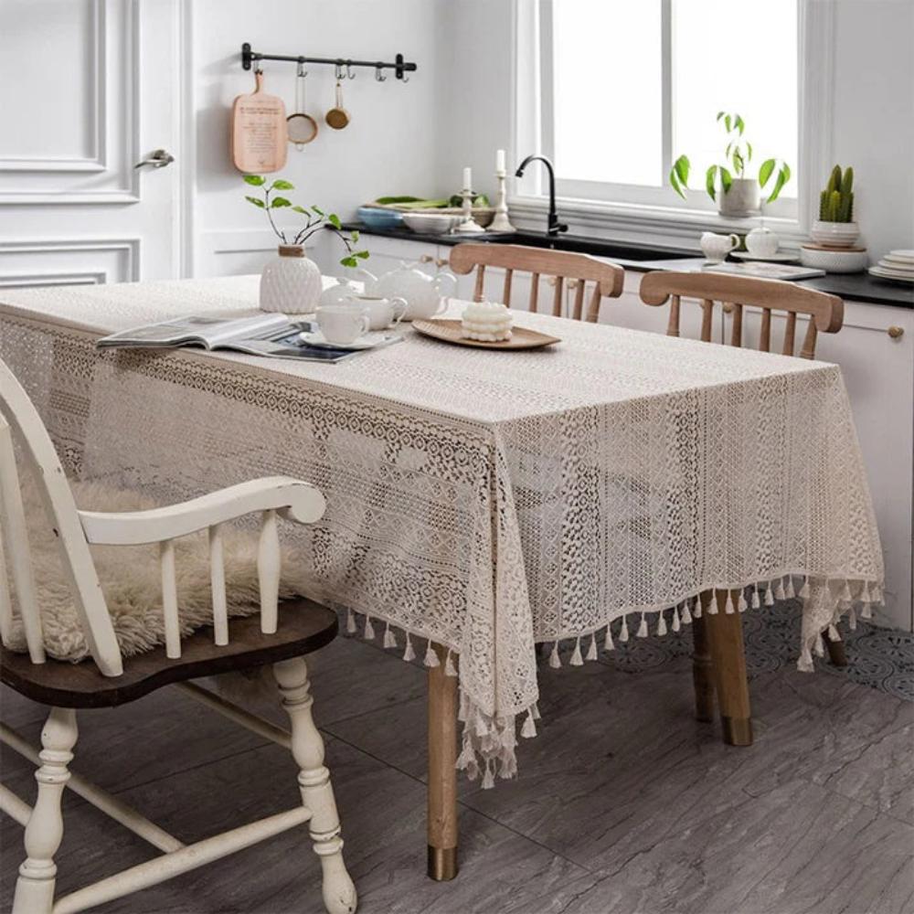Vintage Spitzen Hohles Häkel-Tischdecke