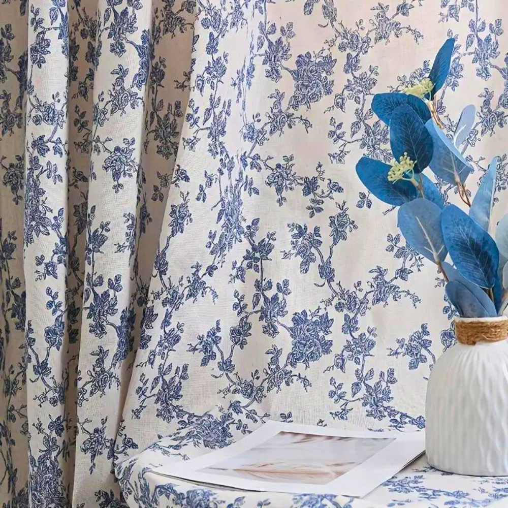 Blaue Rosen Blumenvorhang für Zuhause