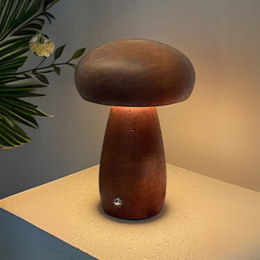 Holz-Pilzlampe