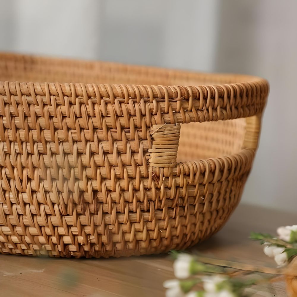 Handgewebtes Rattan Ovales Tablett