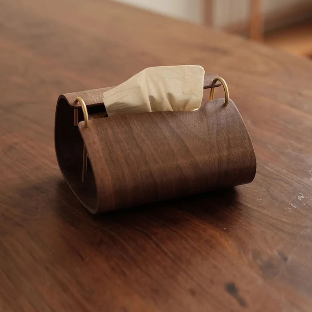 Holz-Bronze Taschentuchhalter