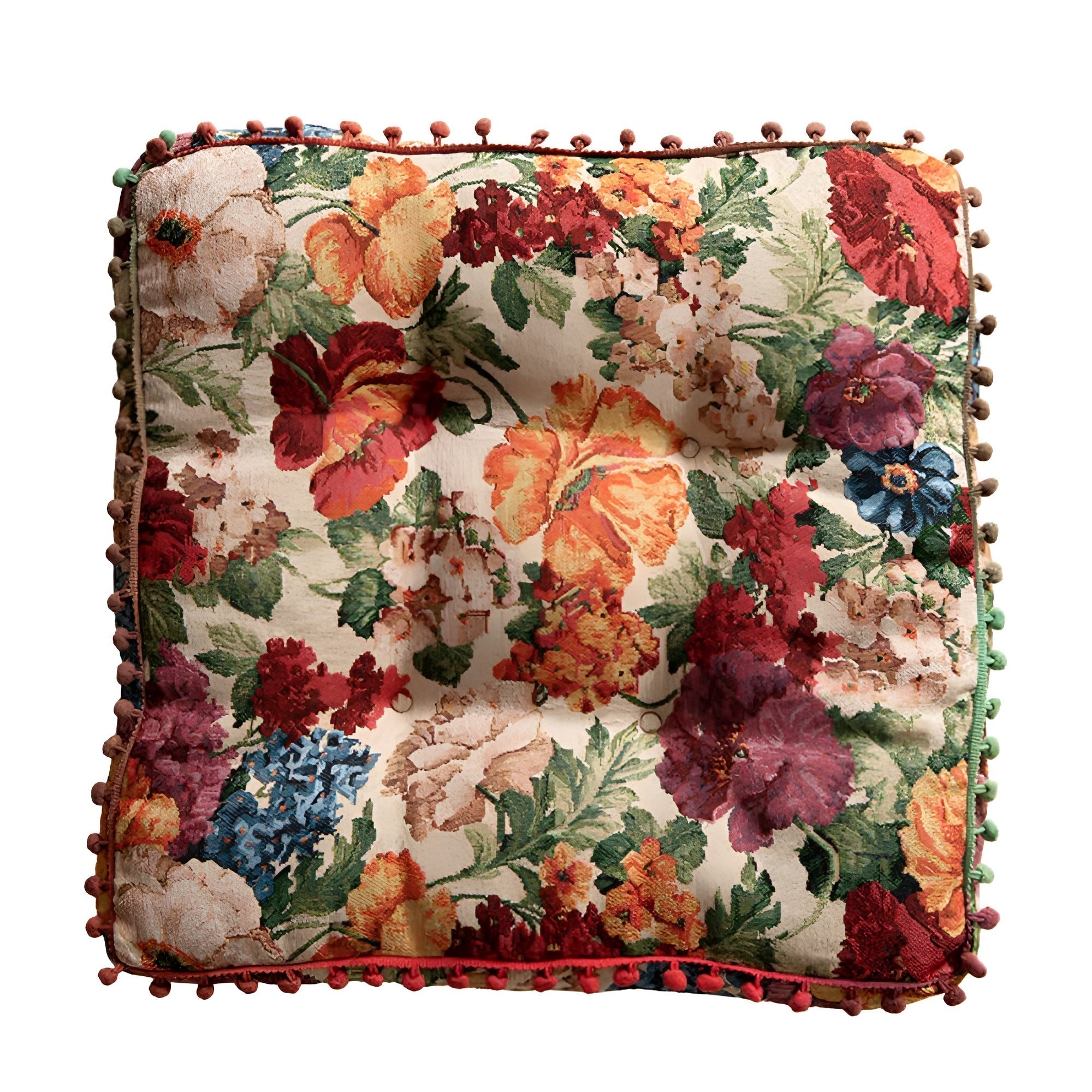 Retro Florales Bohemian Quasten-Kissen