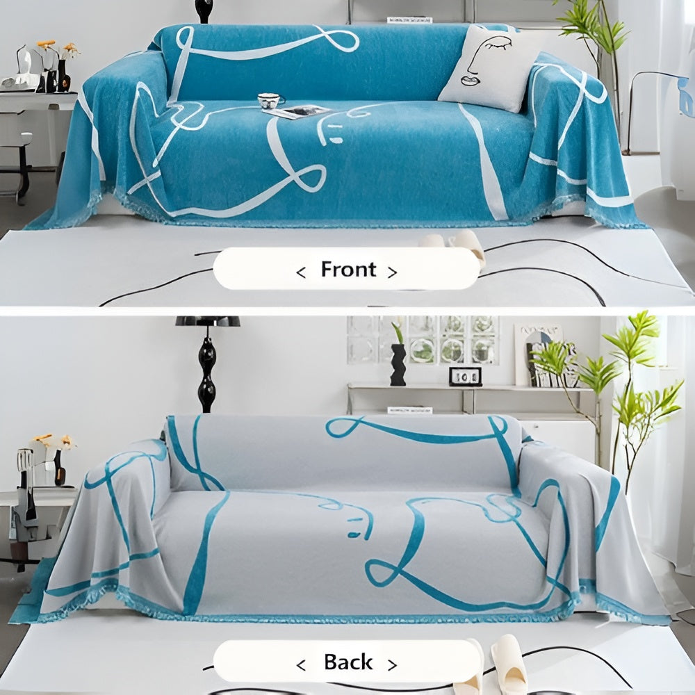 Abstrakte Linien Wendbare Chenille Sofabezug