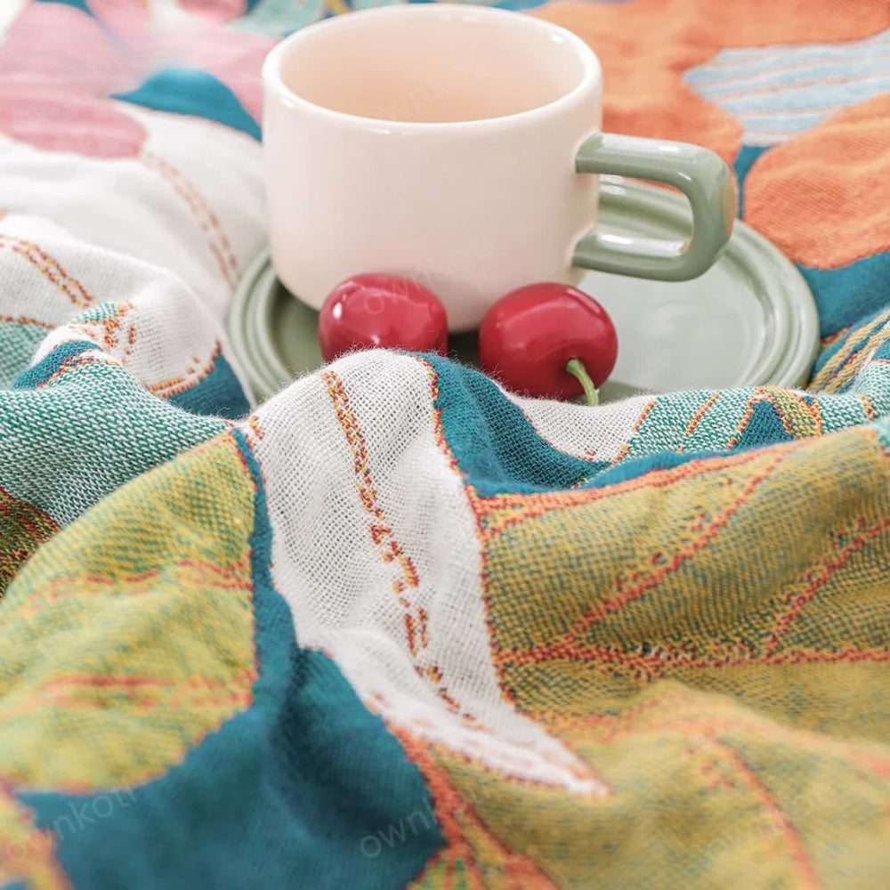 Garten-inspirierte Baumwoll-Gaze-Decke