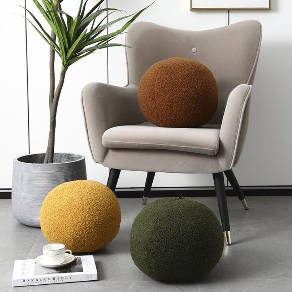 Plüsch Ballförmiges Boucle Kissen