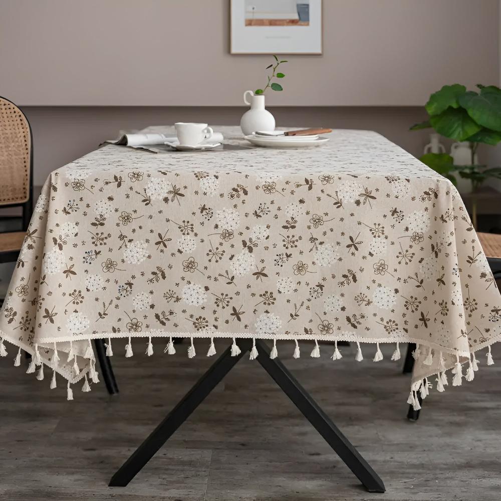 Löwenzahn Beige Quasten Tischdecke