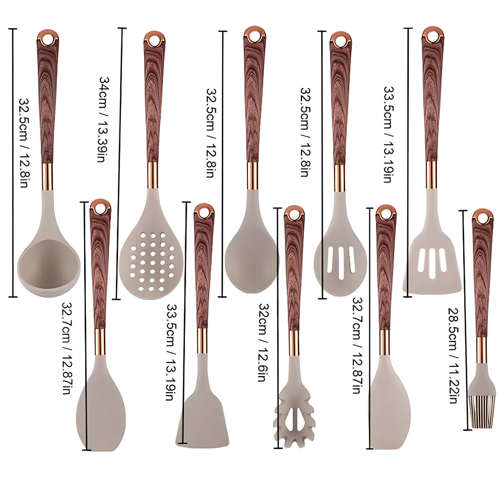 Luxe Silikon Kochutensilien | 10-teiliges Set