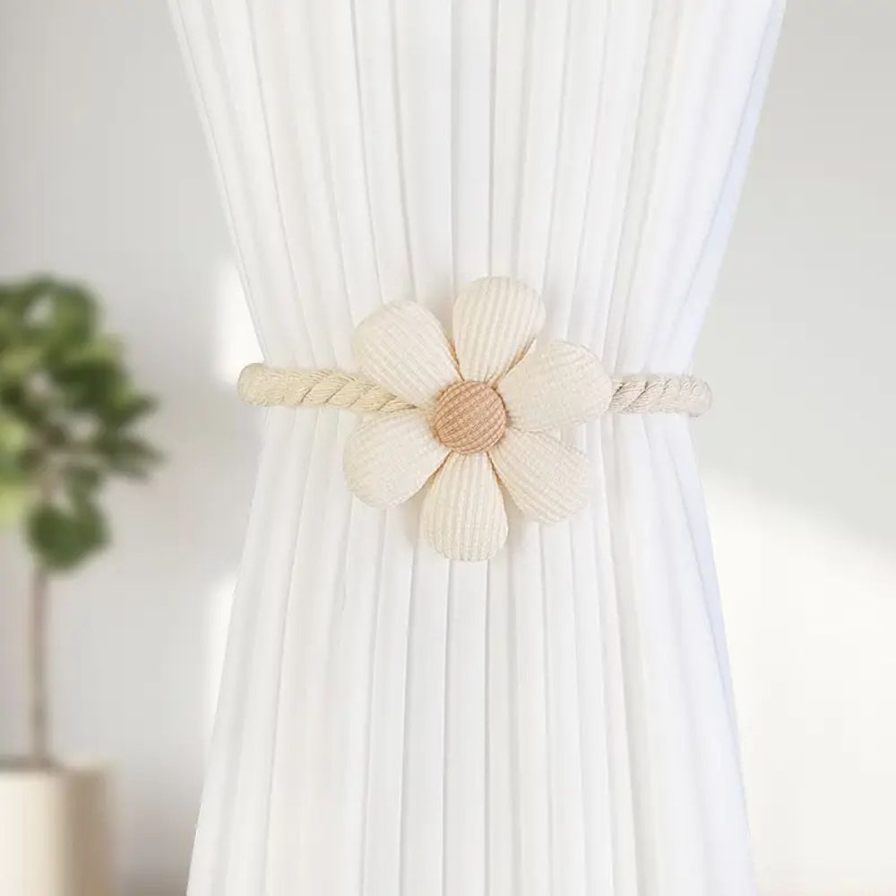 Zarte Blumen Magnetische Vorhanghalterung | 2er Set