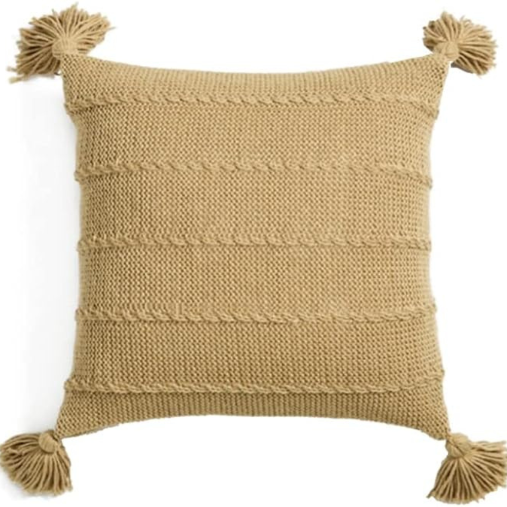 Nordische gestrickte Quasten-Kissen