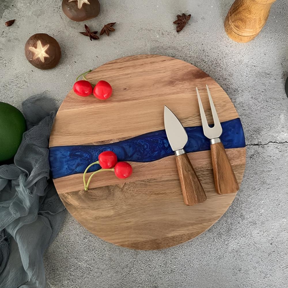 Artisan Epoxy Runde Holzschneidebrett