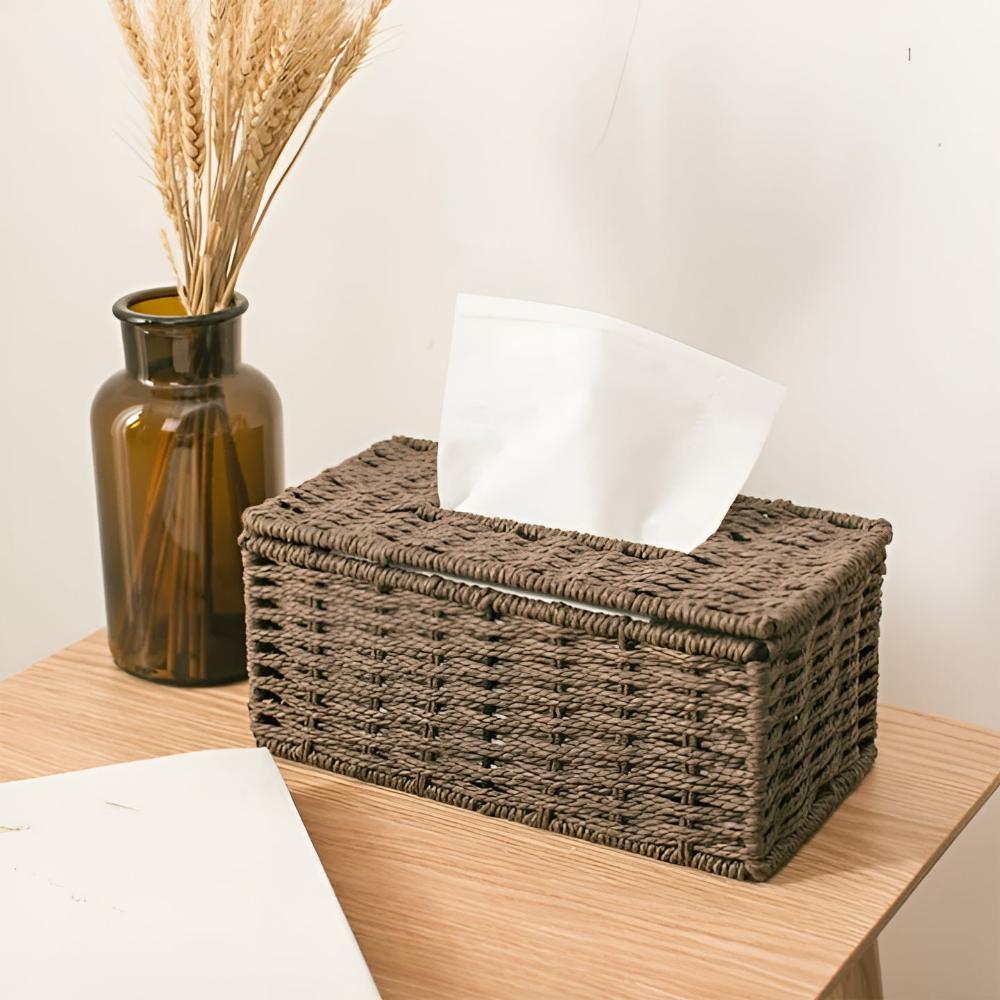 Rustikale Rattan-Taschentuchbox