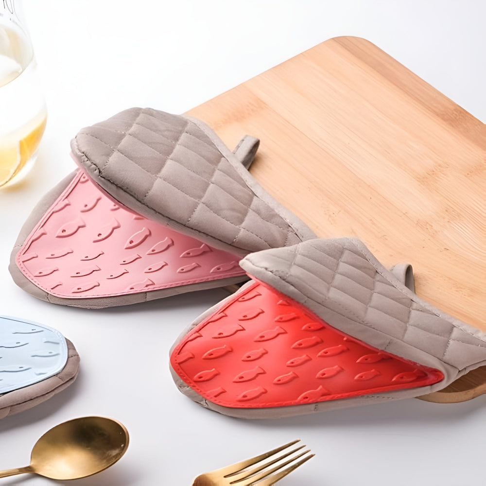 Silikon gesteppte hitzebeständige Küchenhandschuhe