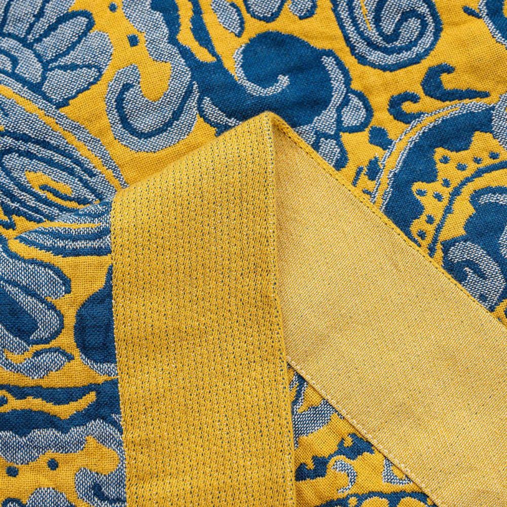 Azure Golden Retro Baumwolldecke