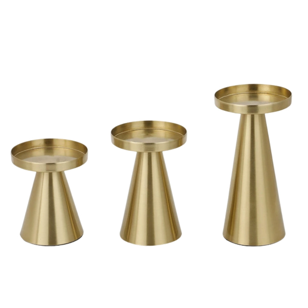 Elegante Messingkerzenhalter | Set von 3