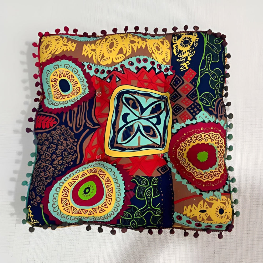 Boho-Stil quadrisches Bodenkissen