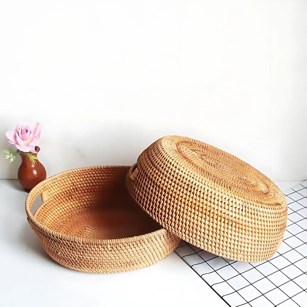 Handgewebtes Rattan Ovales Tablett