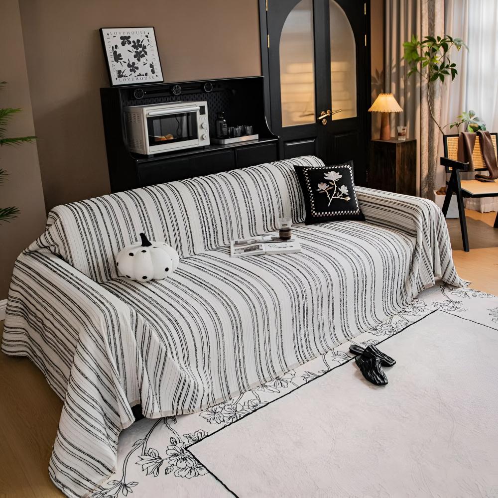 Regal Streifen Chenille Sofaüberwurf