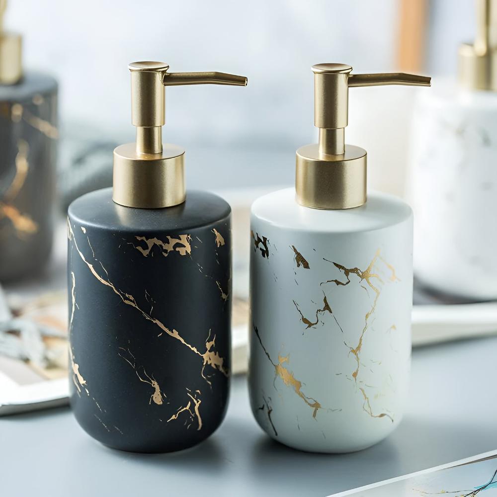 Goldene Marmor Luxus Spender