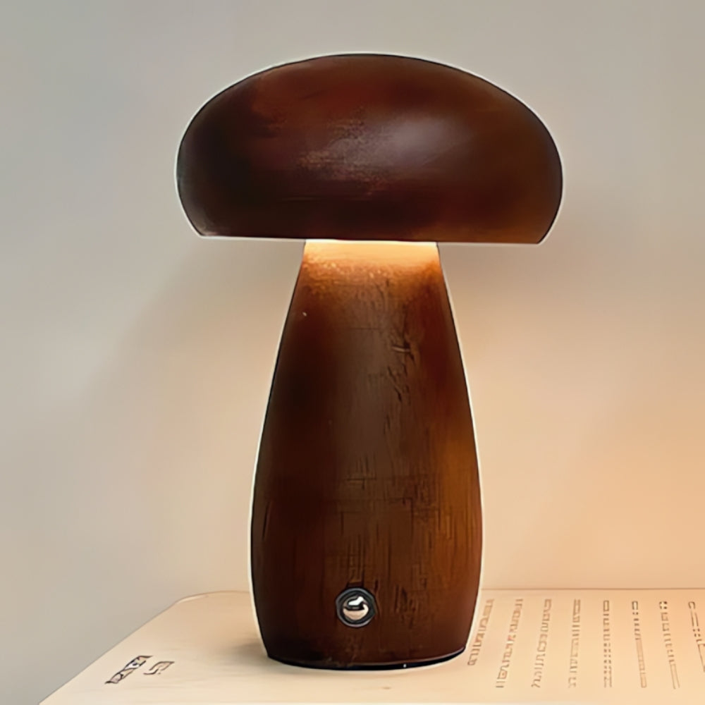 Holz-Pilzlampe