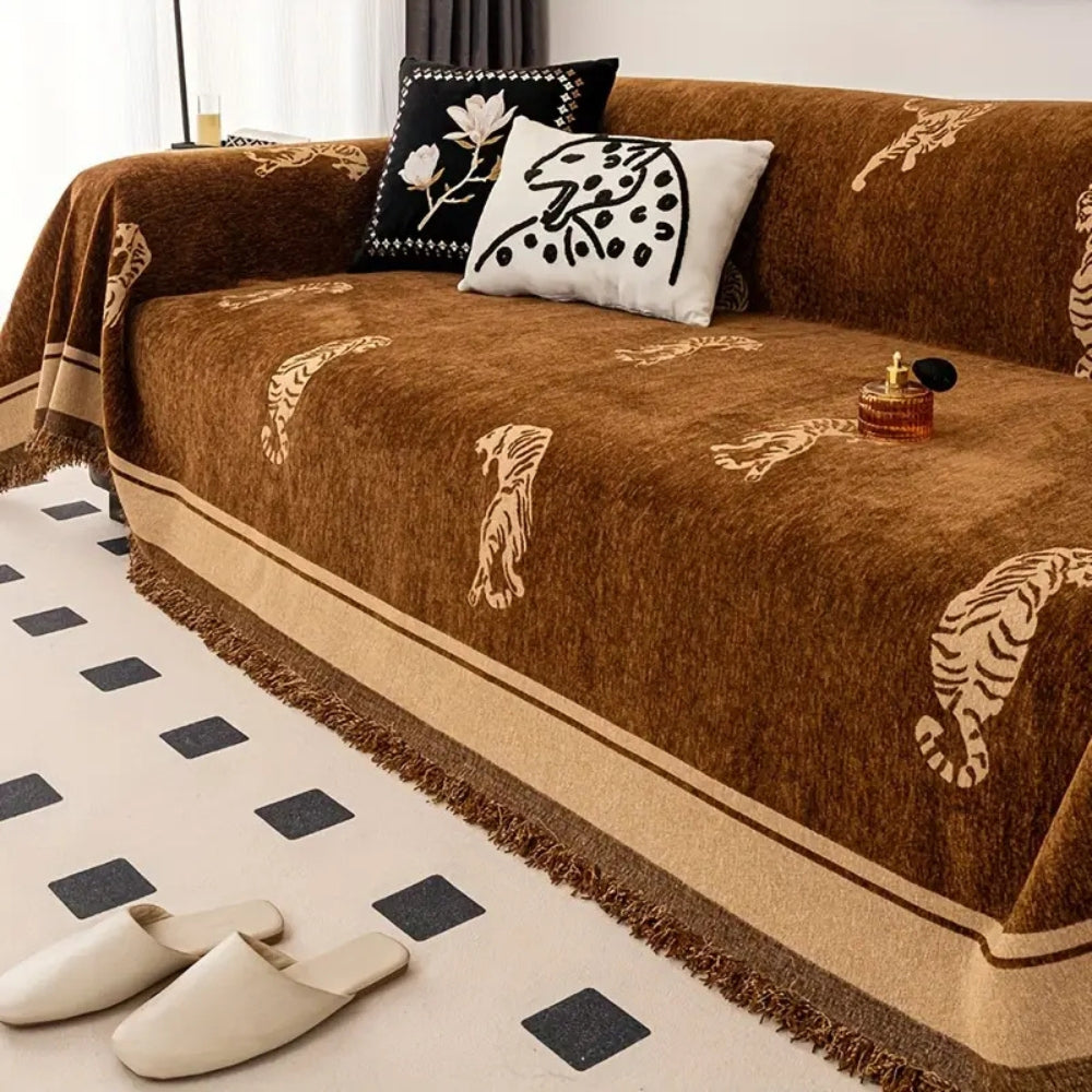 Safari Tiger Chenille Sofabezug