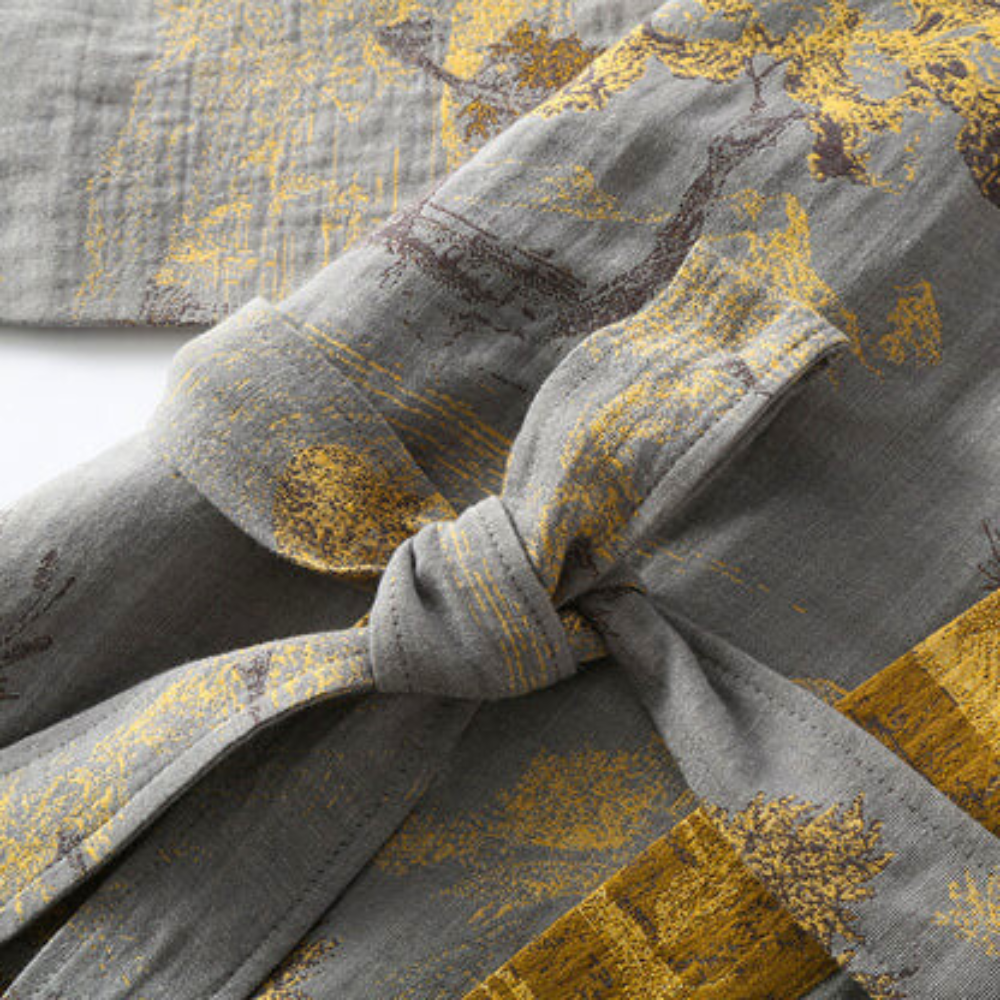 Reine Baumwolle Rustikale Eleganz Kimono Bademantel