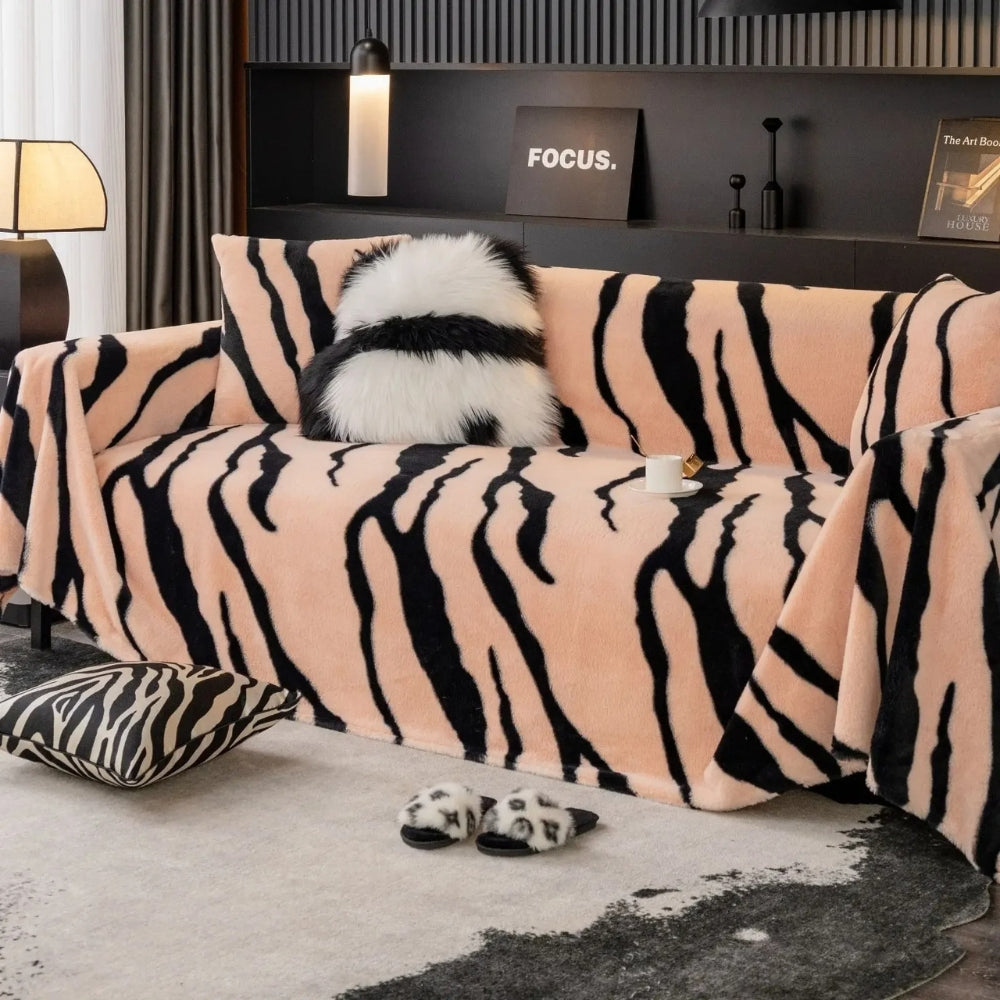 Wild Stripes Zebra Fleece Sofaüberzug