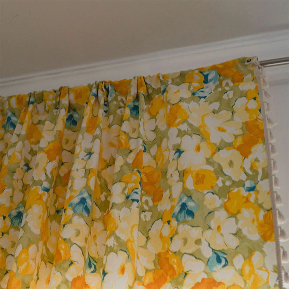 Sonnenschein Blumen Floral Quasten Vorhang
