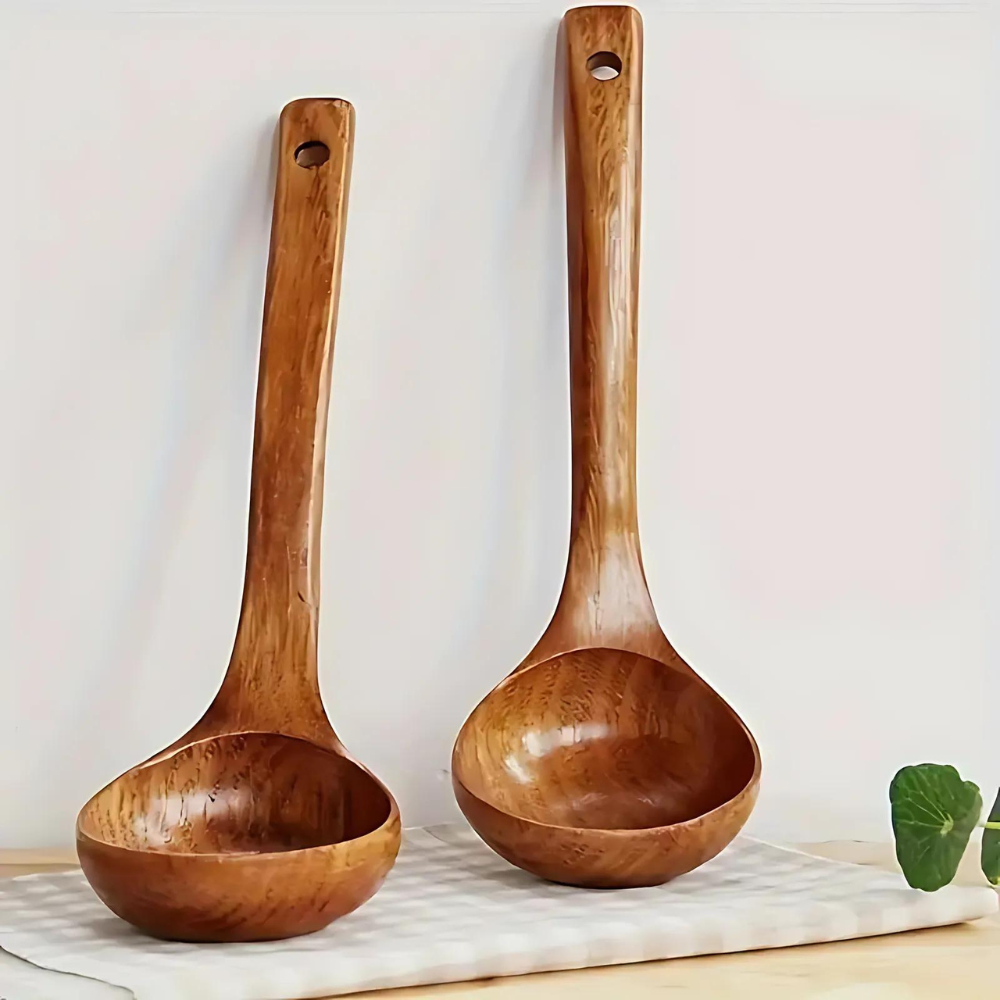 Natürlicher Holzlöffel für Suppe - 1 Stück