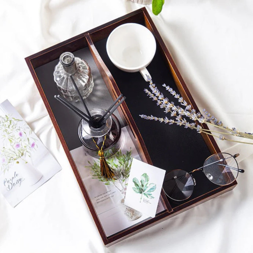 Zeitloser Vintage Holz Organizer Tray