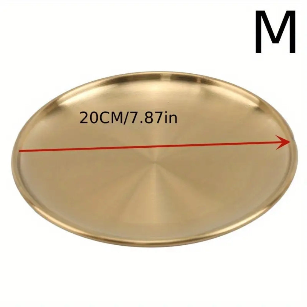 Glänzende Goldene Edelstahl Servierplatten