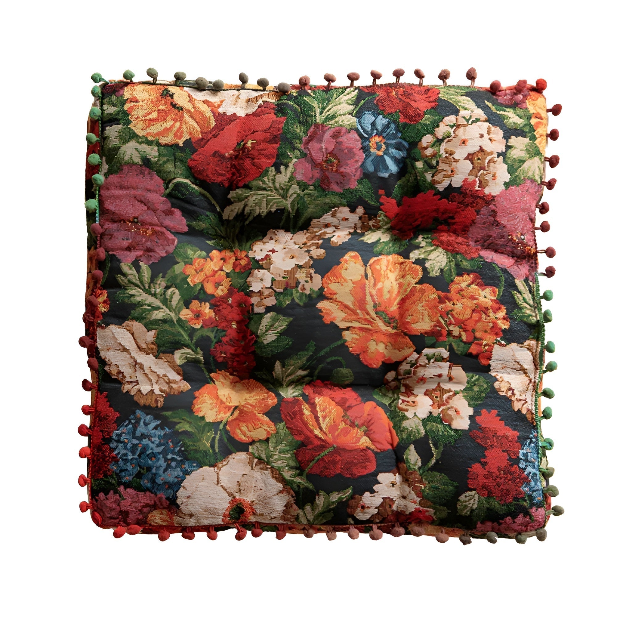 Retro Florales Bohemian Quasten-Kissen