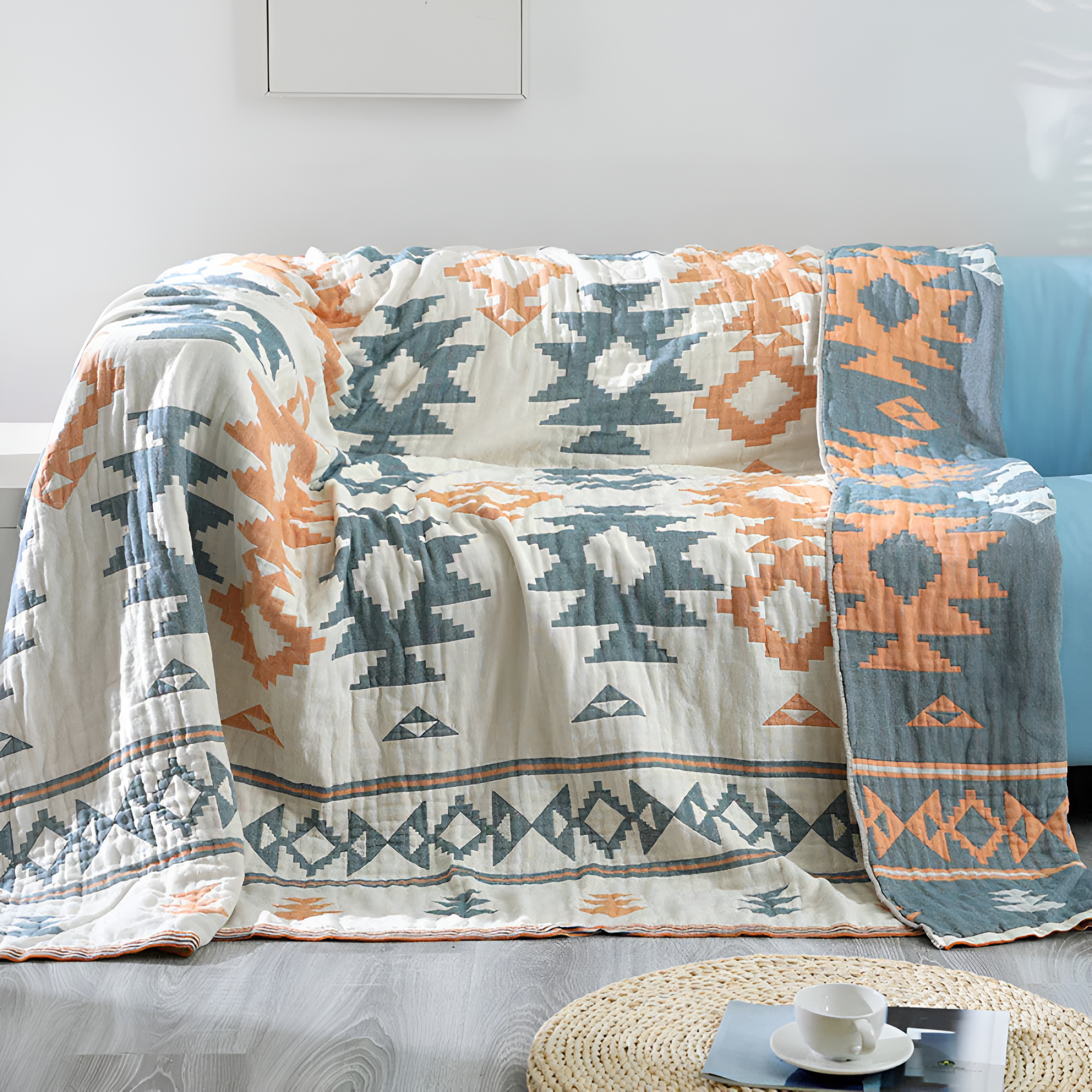 Umkehrbare geometrische Decke Sofaüberwurf