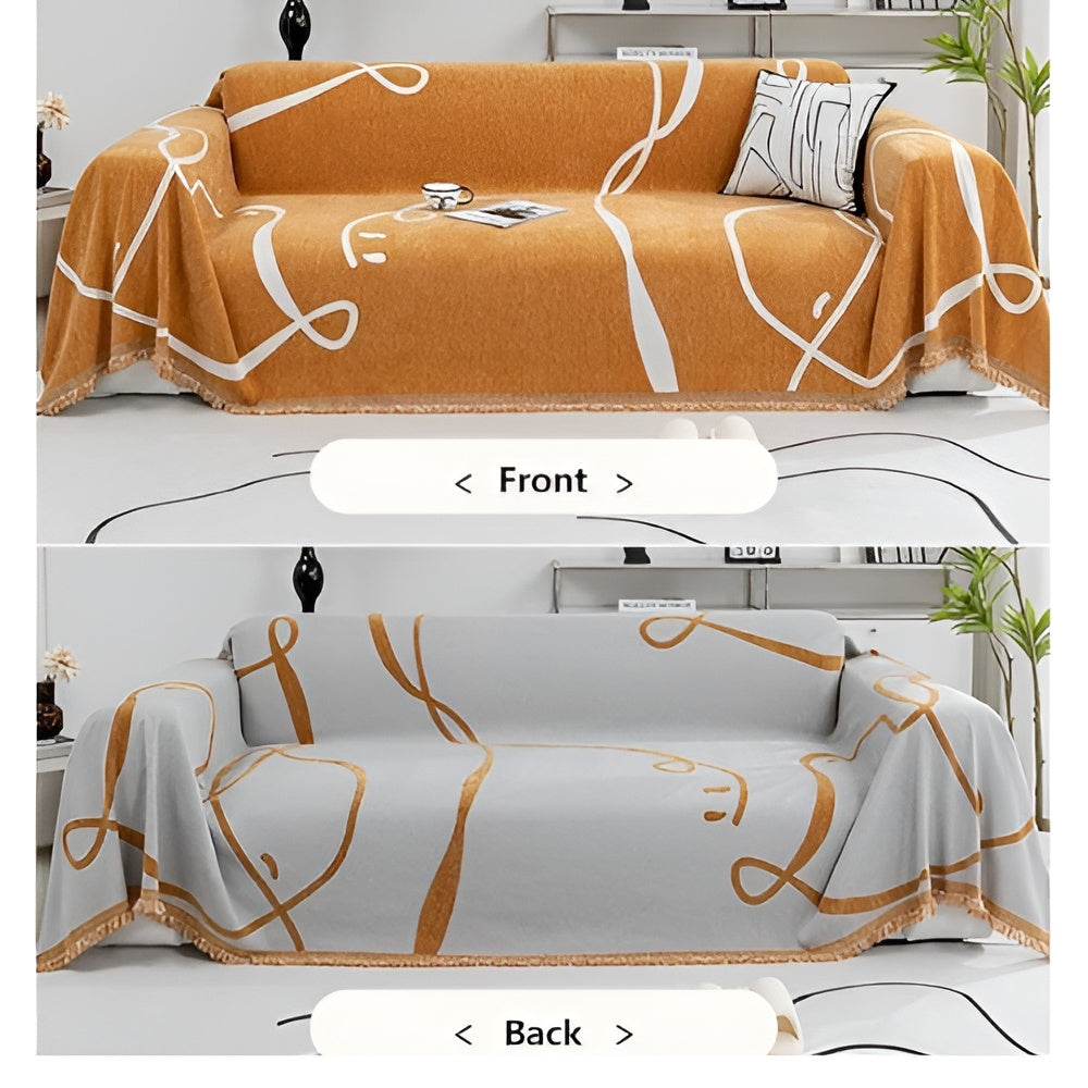 Abstrakte Linien Wendbare Chenille Sofabezug