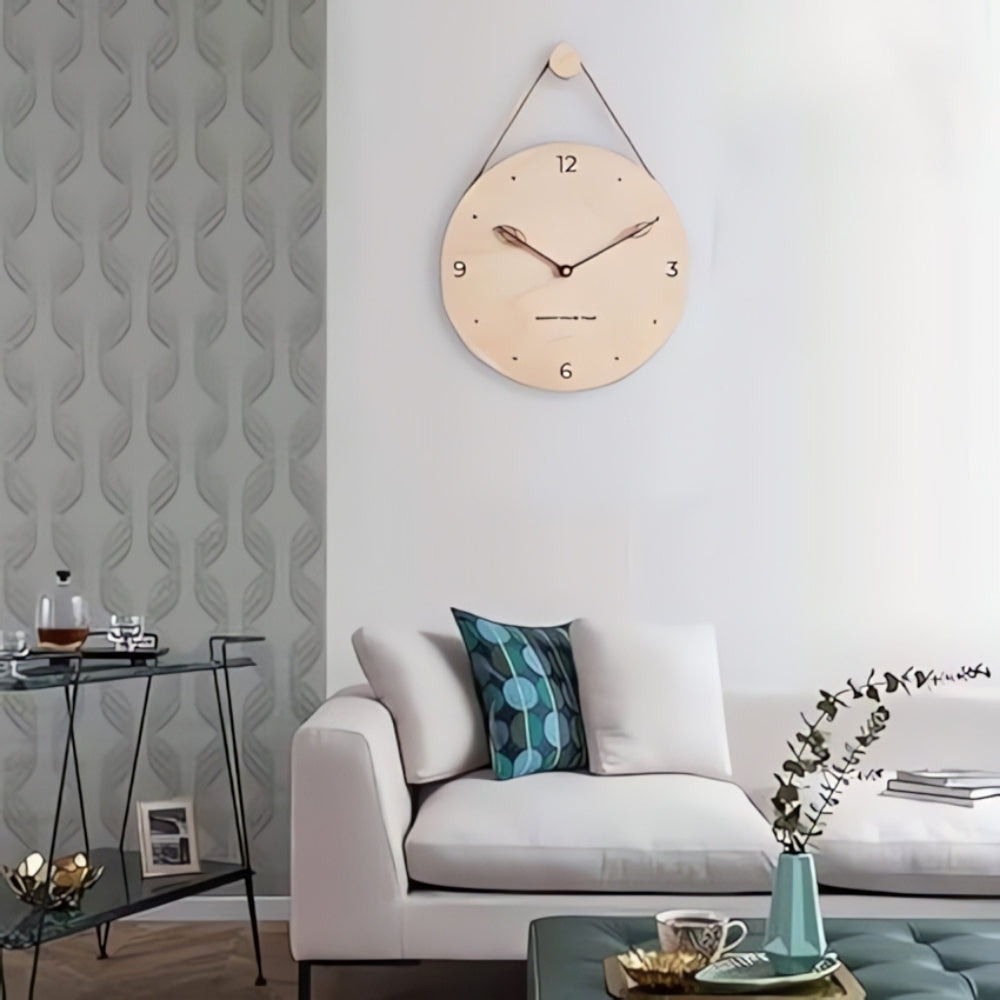 Minimalistische Seil Holz Wanduhr