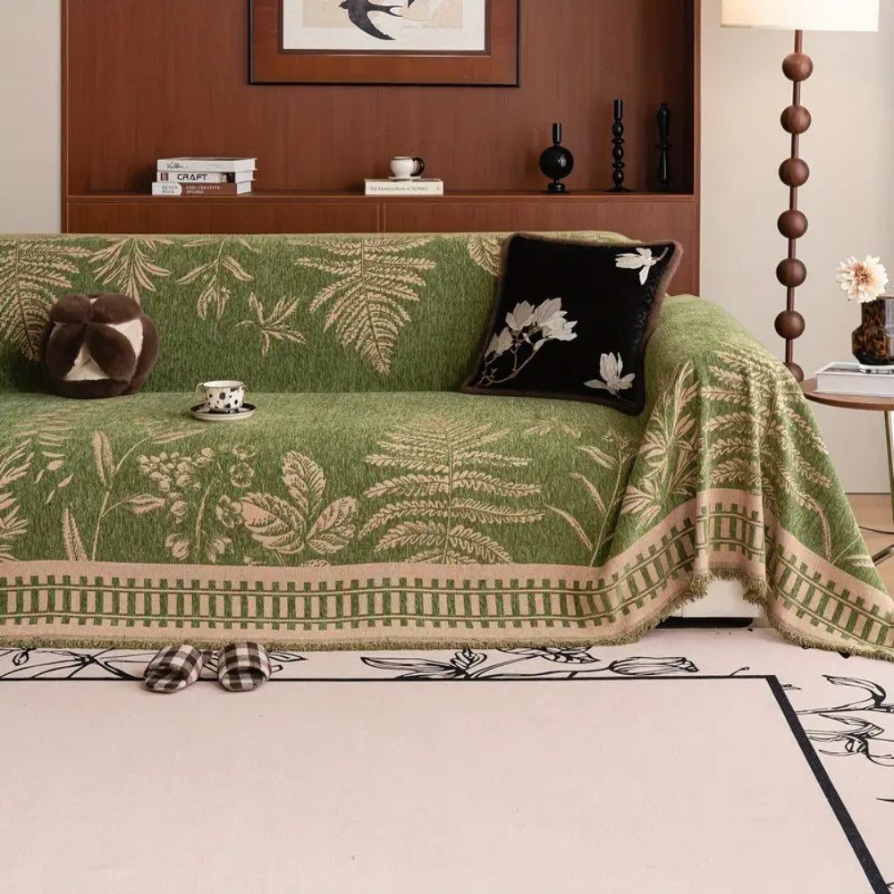 Blätter Floral Chenille Sofaüberwurf