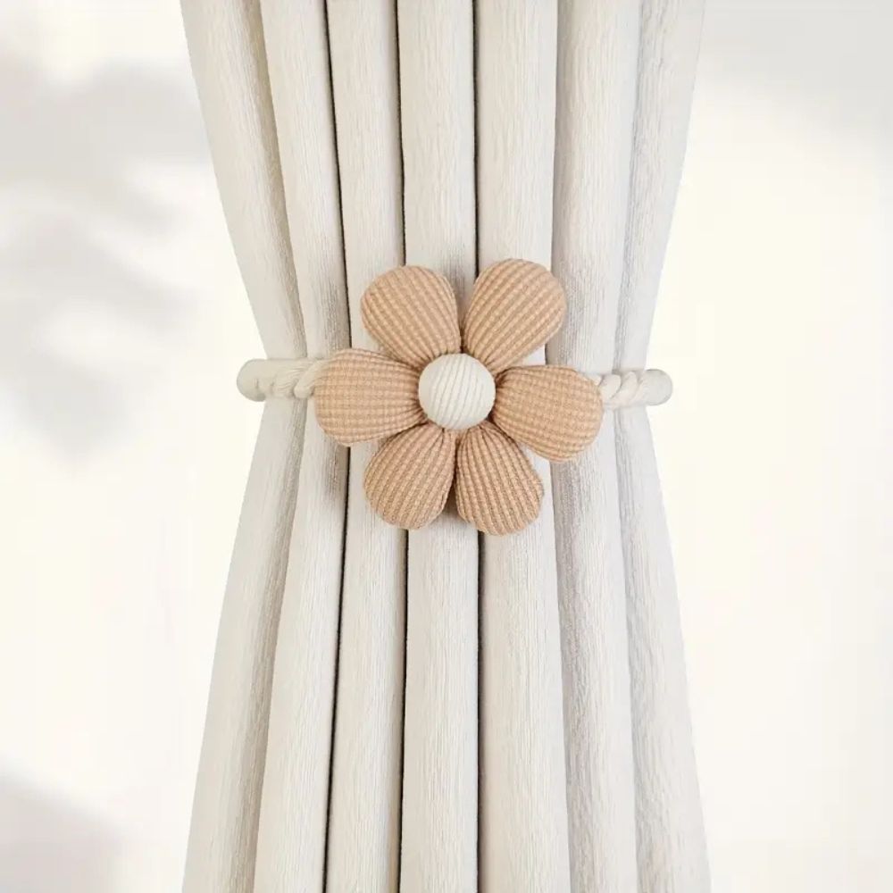 Zarte Blumen Magnetische Vorhanghalterung | 2er Set