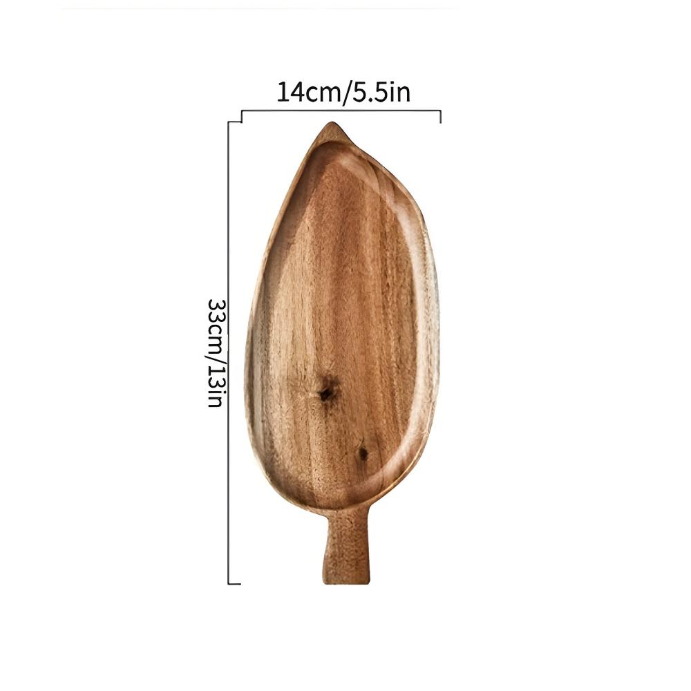 Blattförmige Holzservierplatte