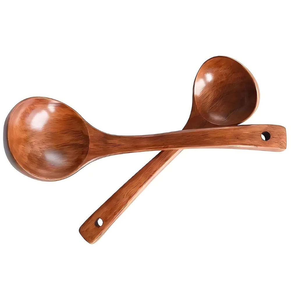Natürlicher Holzlöffel für Suppe - 1 Stück