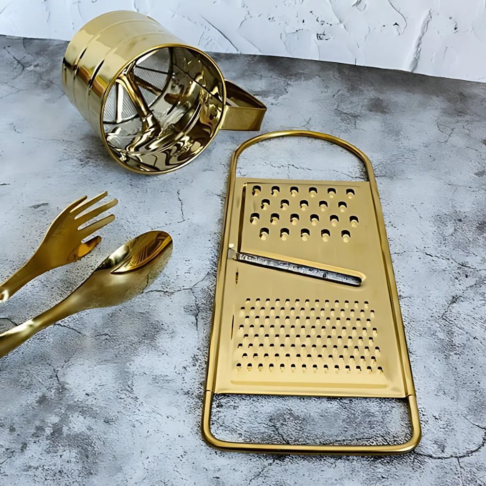 Goldene Edelstahlreibe