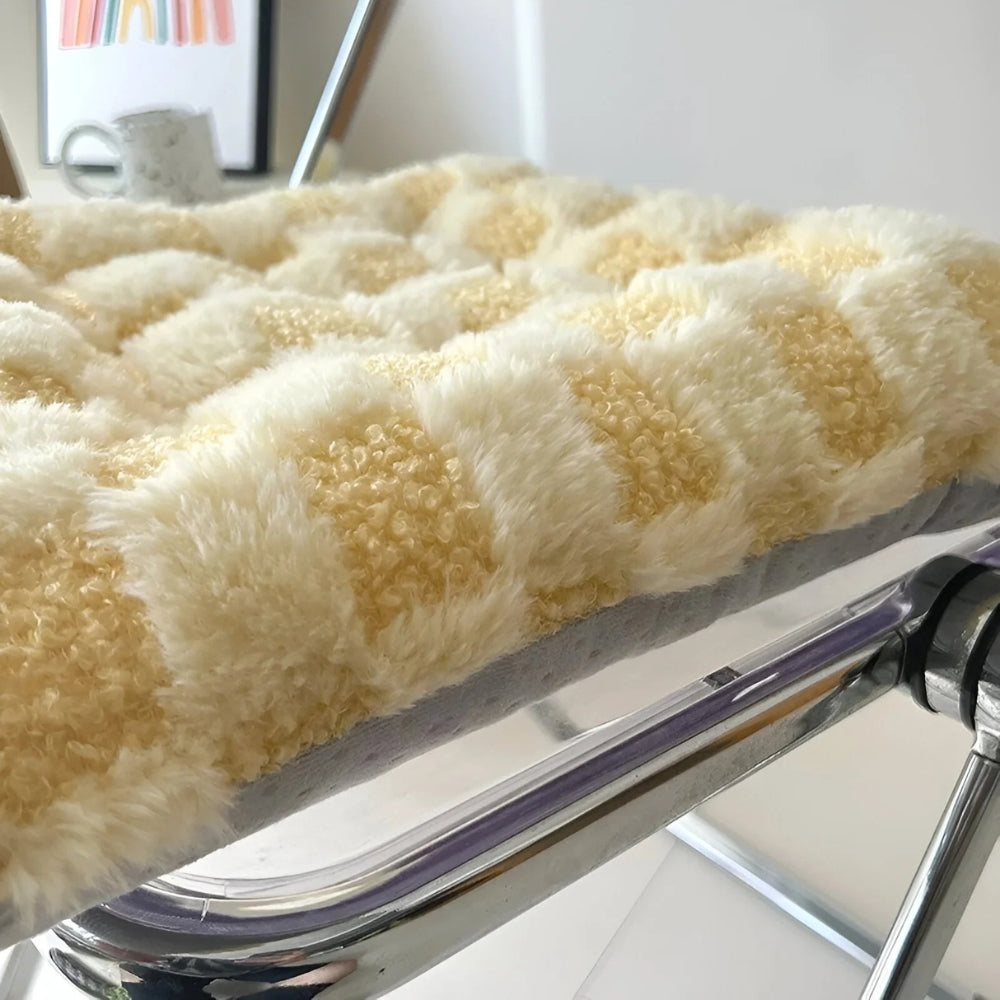 Flauschiges kariertes Fleece gepolstertes Kissen