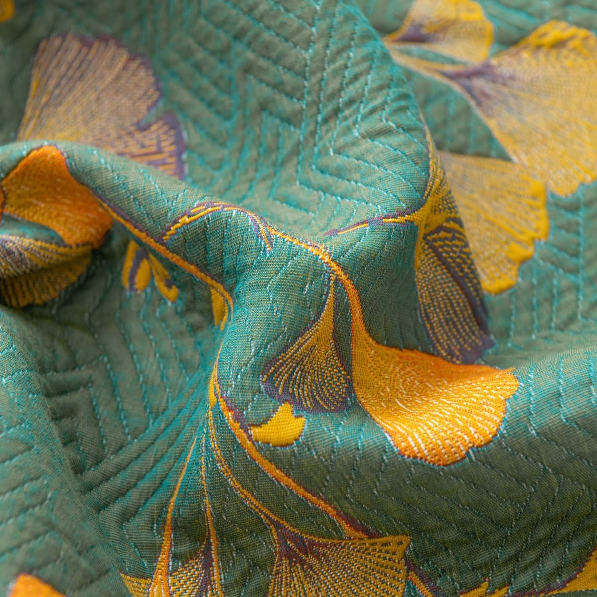 Jacquard Florale Ginkgo-Blätter Wendebettdecke