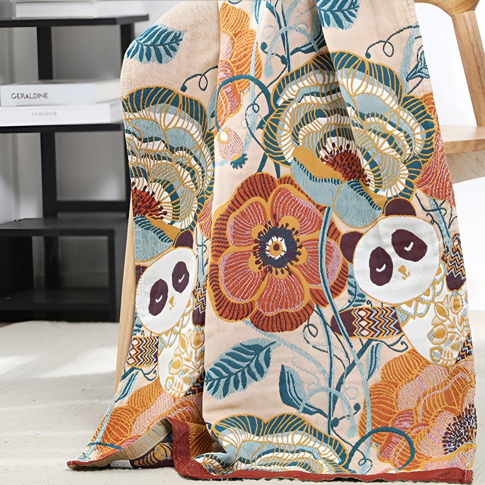 Floral Panda Badetuch