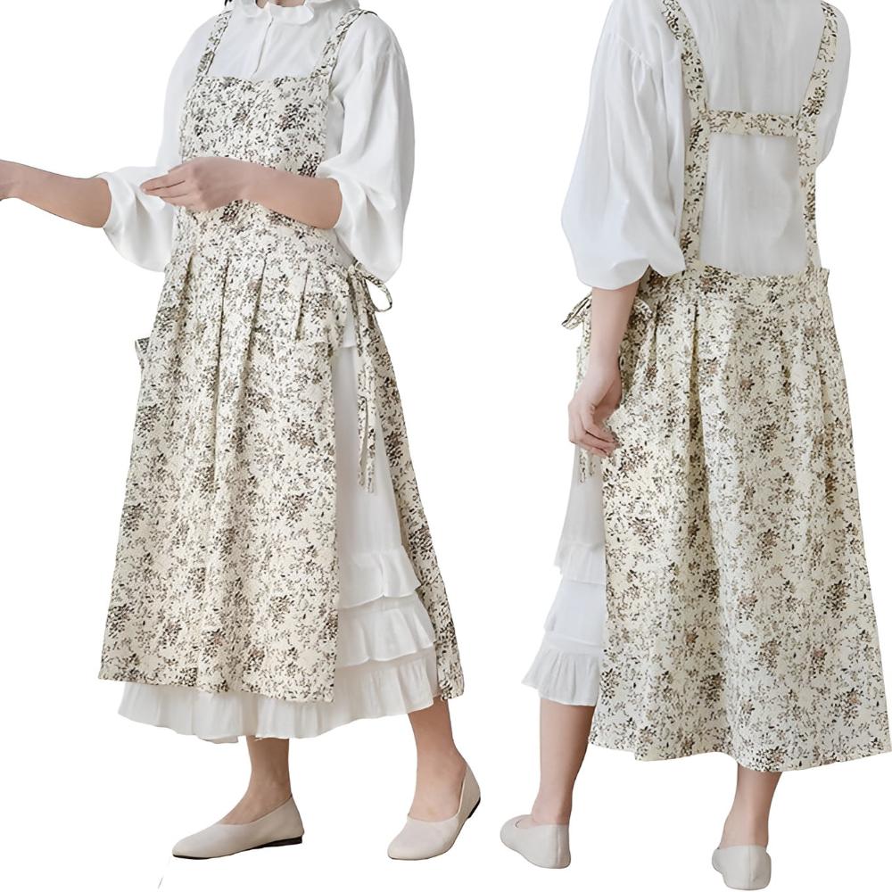 Klassische Baumwoll-Florale Schürze