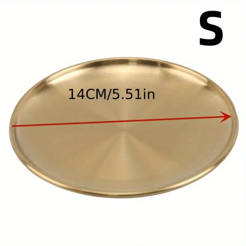 Glänzende Goldene Edelstahl Servierplatten