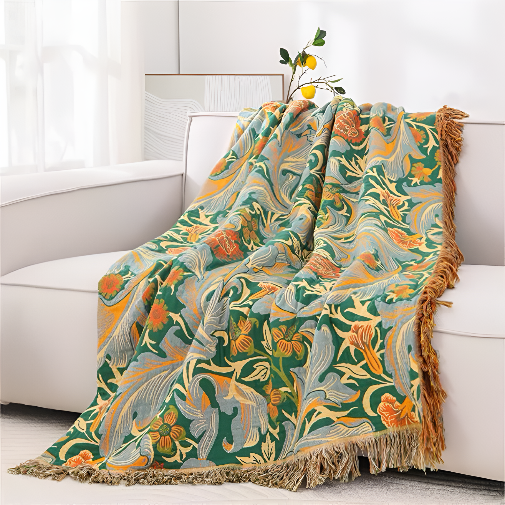 Vintage Blumen Tapisserie Decke