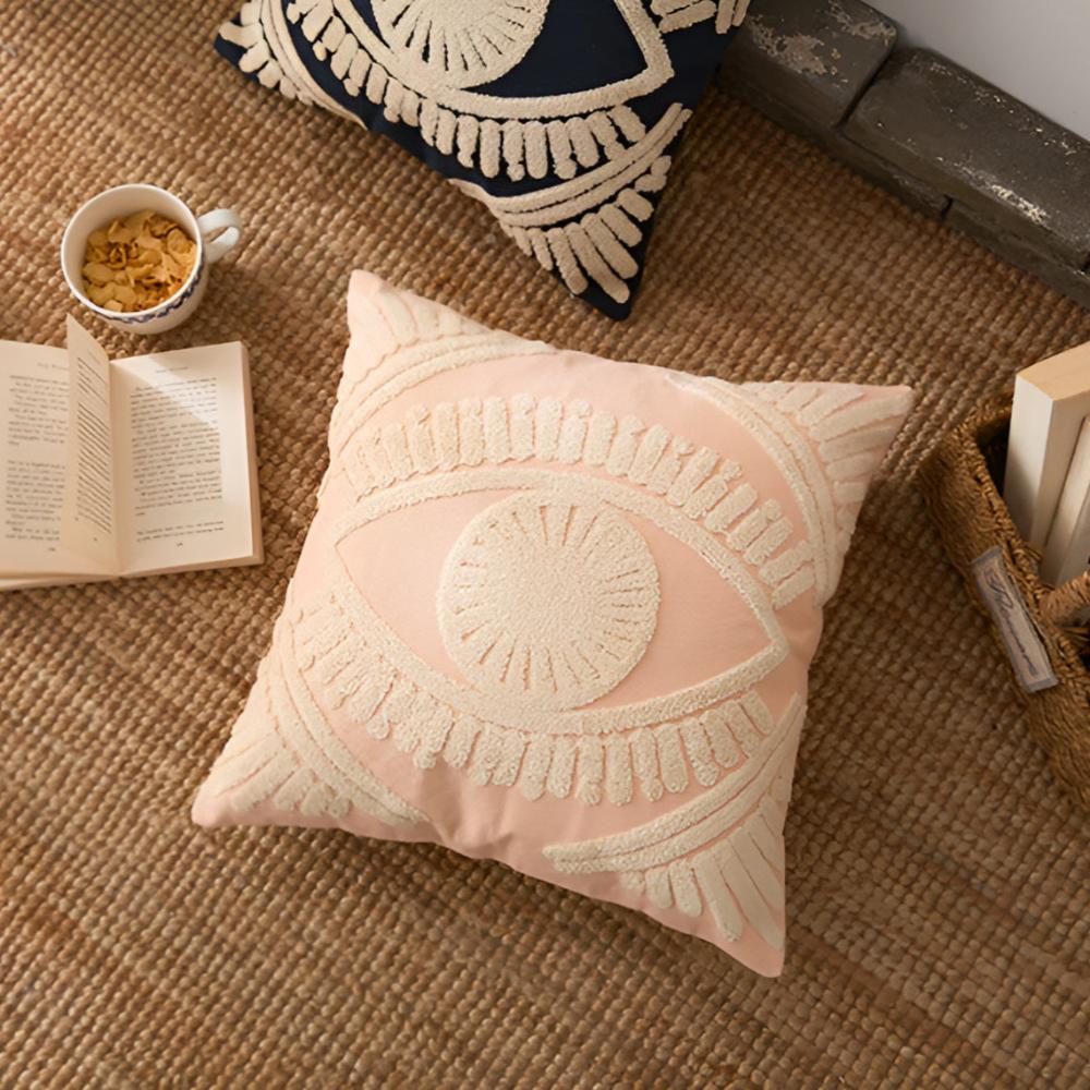 Boho Eye Bestickter Kissenbezug