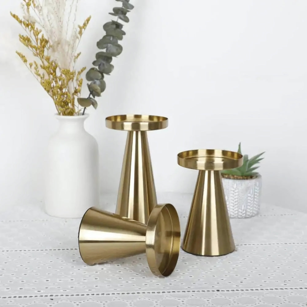 Elegante Messingkerzenhalter | Set von 3